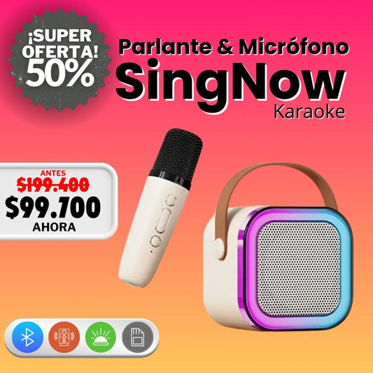 SingNow - Parlante con micrófono inalámbrico *KARAOKE*