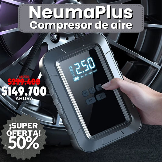 NeumaPlus - Compresor de aire para carro, moto, bicicleta, balon.