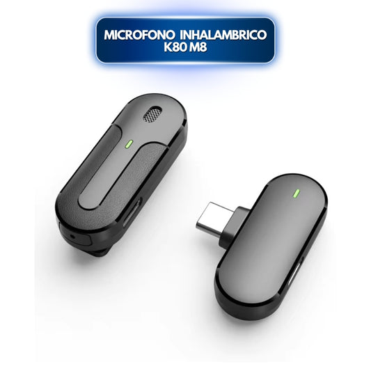 Micrófono Inalámbrico K80 M8 - Compatible con Android & iPhone.